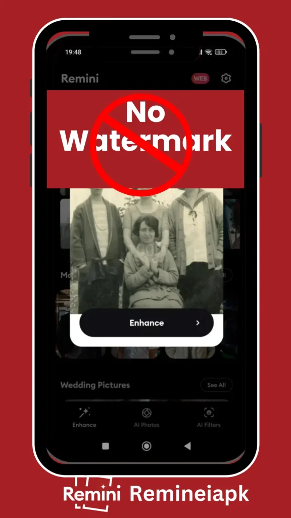 Remini Mod Apk no watermark feature