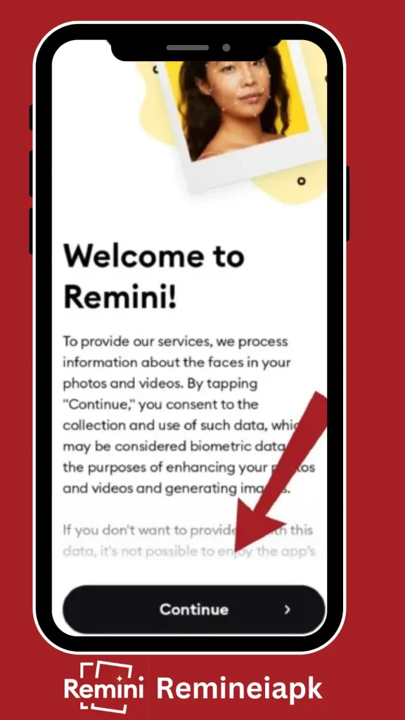 Remini Pro Apk welcome step