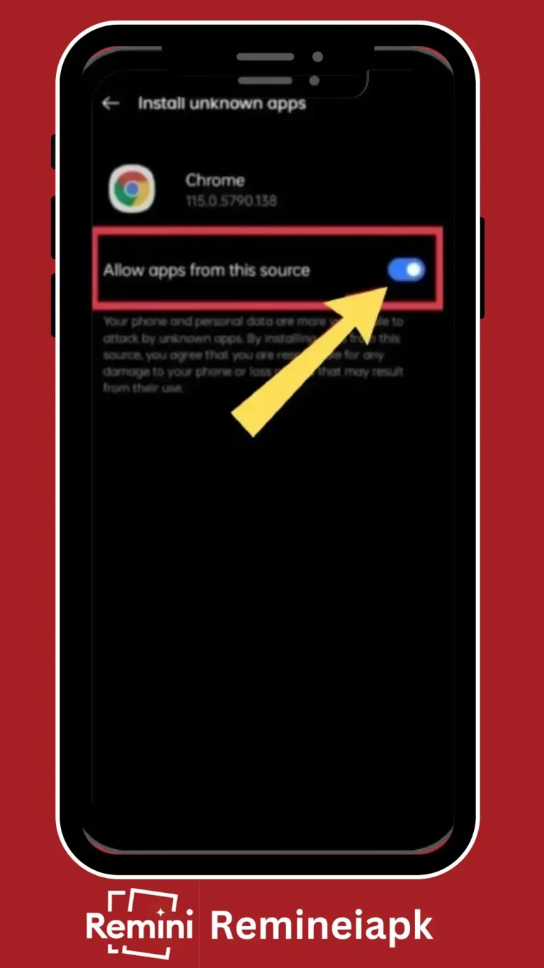Enable unknown source image Remini Old